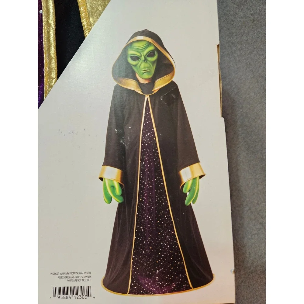 Way to Celebrate‎ Boys Alien Costume Mask Robe Gloves Hoop Size M 8 Halloween